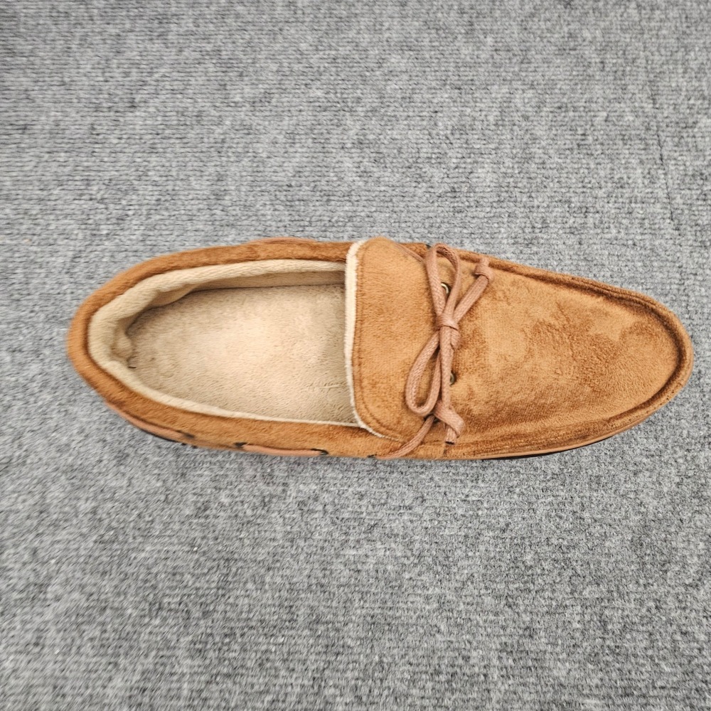 Isotoner Men Moccasin Slippers Gel Memory Foam‎ Indoor Outdoor Cognac XL 11-12